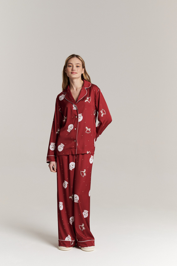 Шелковые брюки с кантом - новогодние лошади