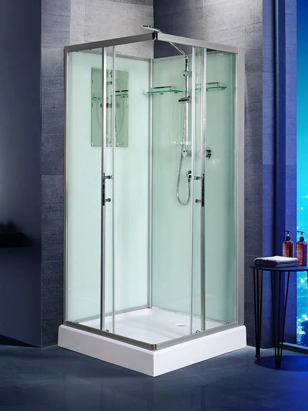 Душевая кабина WeltWasser  WW500 LAINE 1001 100х100 см,  прозрачное стекло, поддон низкий