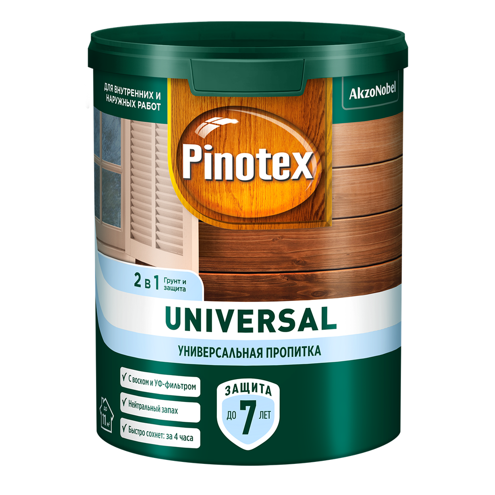 Пропитка Pinotex Universal  2 в 1 Индонезийский тик 9л