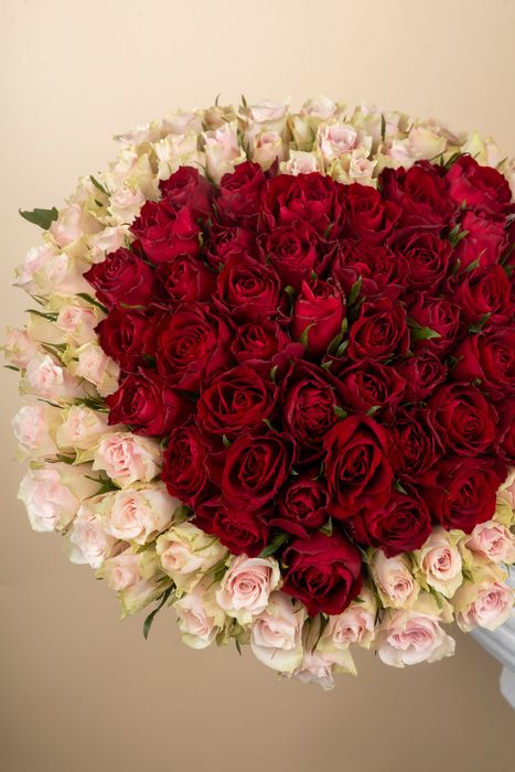 Букет красно-розовое сердце