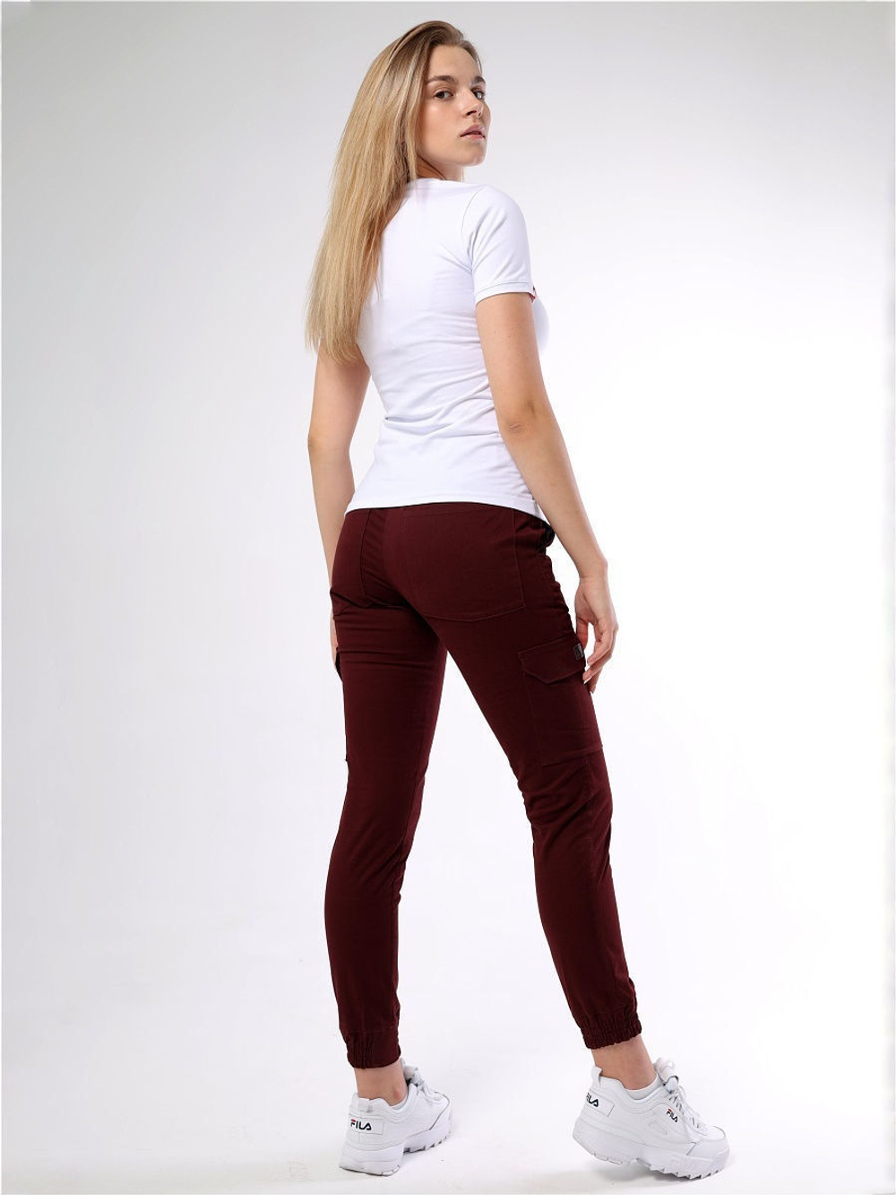 Брюки карго женские бордовые Город Горький