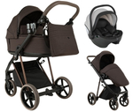 Детская коляска Roan Sol Vintage Luxury 2.0 3 в 1 с автокреслом Pituso Baesa Pro Black,Beige Canopy VIN 04/TC Turkish Coffe/Bronze/руч.Cappuccino