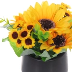 Цветочная композиция «Подсолнухи» 20*22см в керамическом горшке HL-11