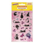 Наклейки зефирные "Кошки", многоразовые, с блестками, 10х15 см, ЮНЛАНДИЯ, 661825