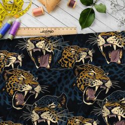 Ткань премиум интерлок пятнистая ночная кошка