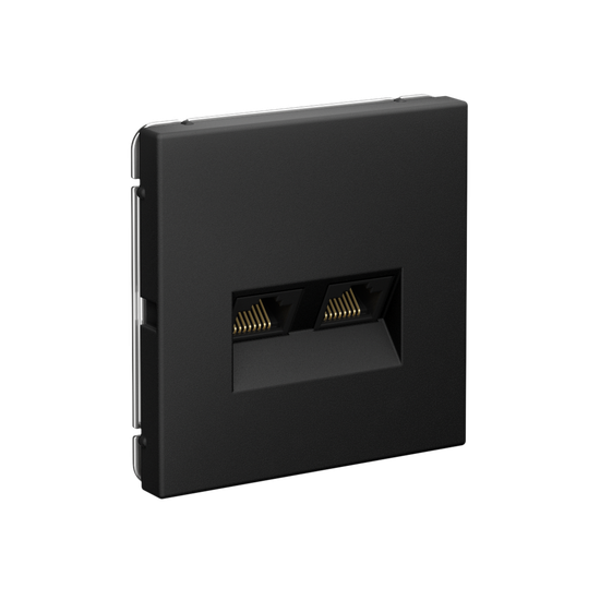 Розетка компьютерная 2-м ArtGallery RJ45 + RJ45 кат.5E механизм карбон SE GAL001085