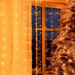 Гирлянда электрическая "Занавес нить росы" 2*3м, 7 нитей, 210 LED, 8 режимов, свечение шампань, USB,