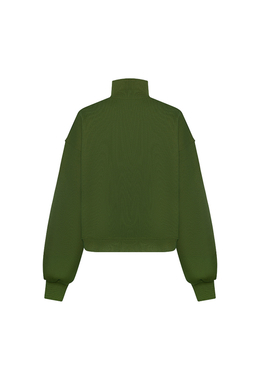 Свитшот на короткой молнии с принтом Тёмно-зелёный