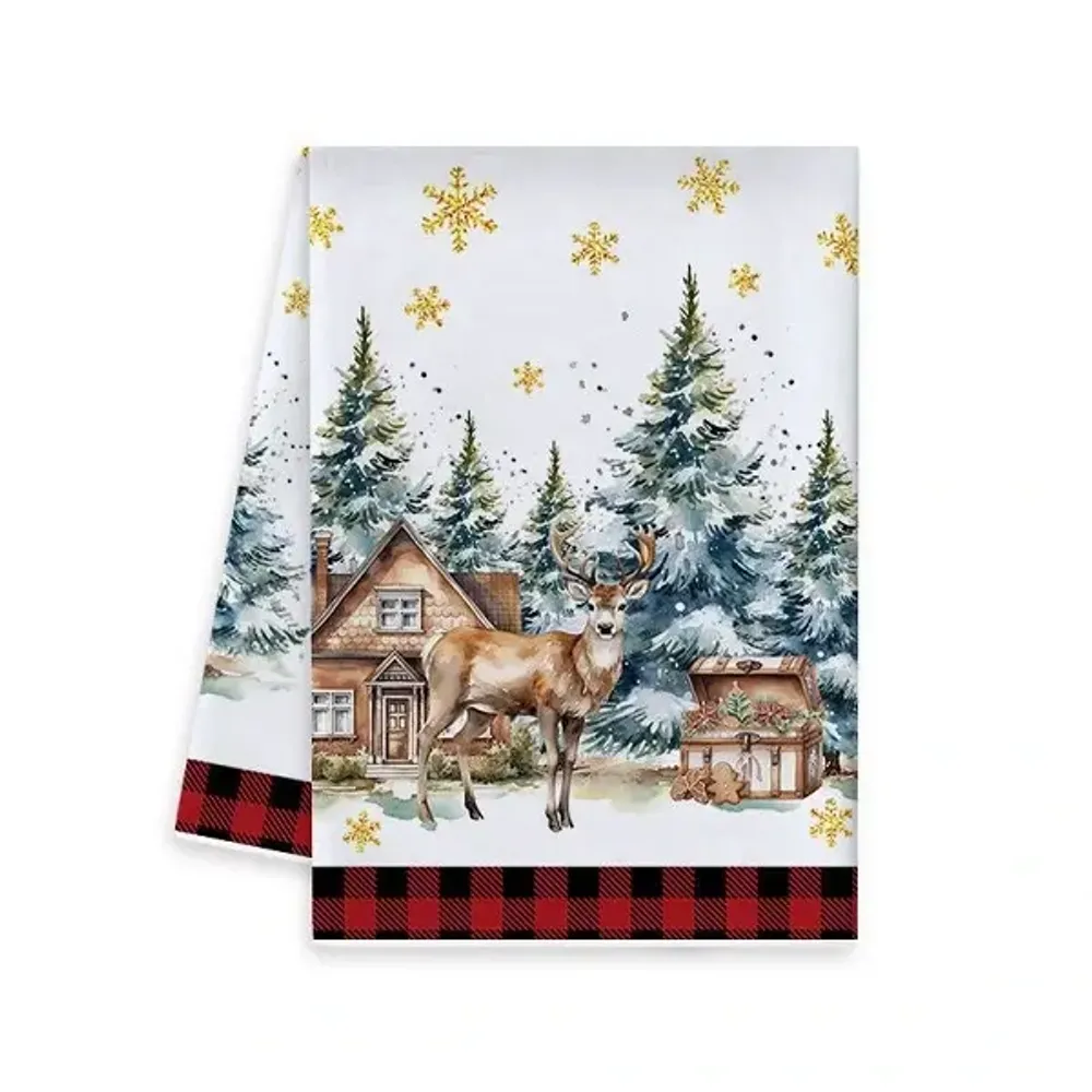 Полотенце кухонное «Wishes - Зимний лес» 40*57 см, микрофибра 200 гр/м2