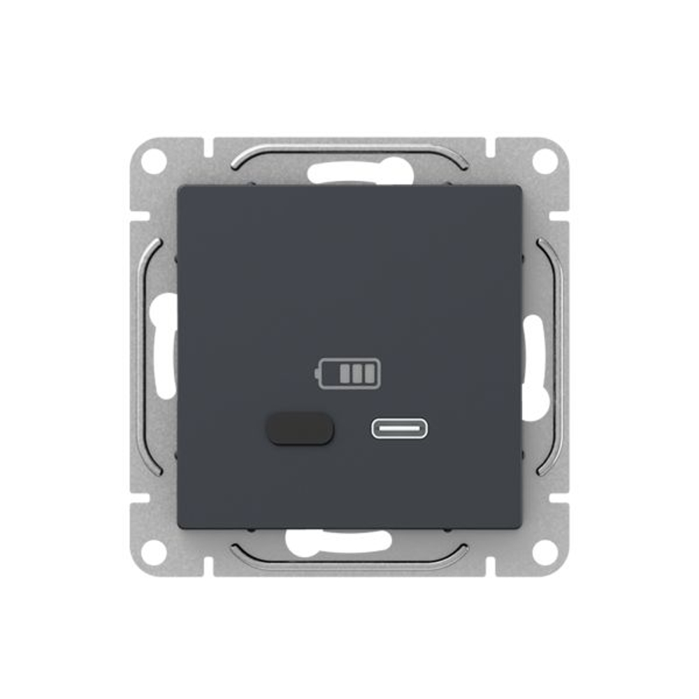 Механизм розетки USB-С, быстрая, графит Эпика EKF