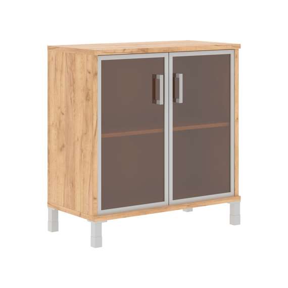 Шкаф низкий со стеклянными дверьми в AL-рамке B 410.4  900х450х920 BORN