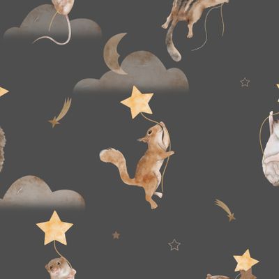 Звери летят темный фон