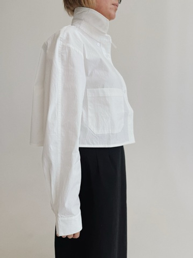 Рубашка укороченная из хлопка CROP