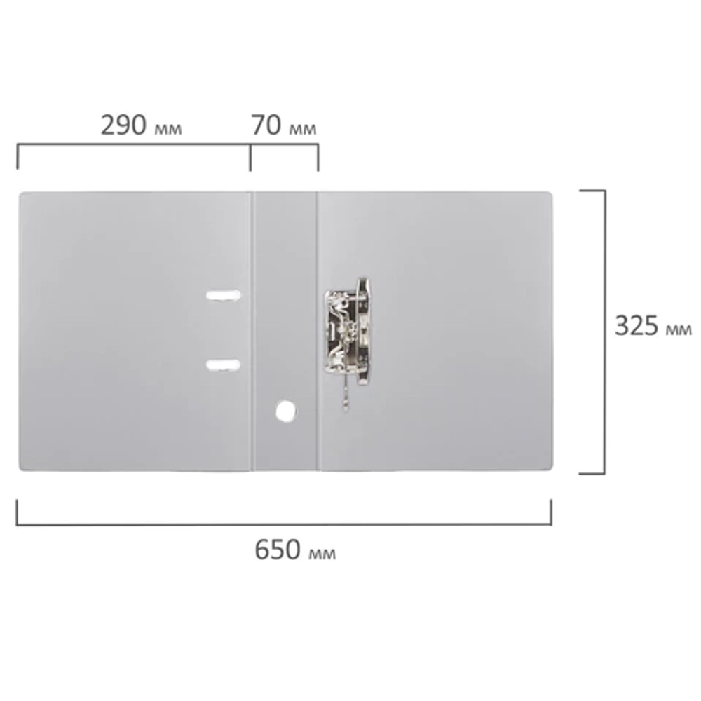 Регистратор 70мм BRAUBERG двухсторонний ПВХ, см. инф. окно серый