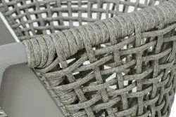 "Амстердам" стул плетеный из роупа, каркас алюминий, роуп серый круглый