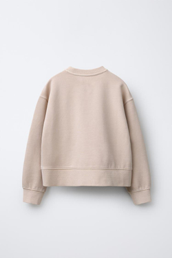 ZARA ТОЛСТОВКА С НАДПИСЬЮ И ЭФФЕКТОМ ПОТЕРТОСТИ, ПУДРОВО-РОЗОВЫЙ