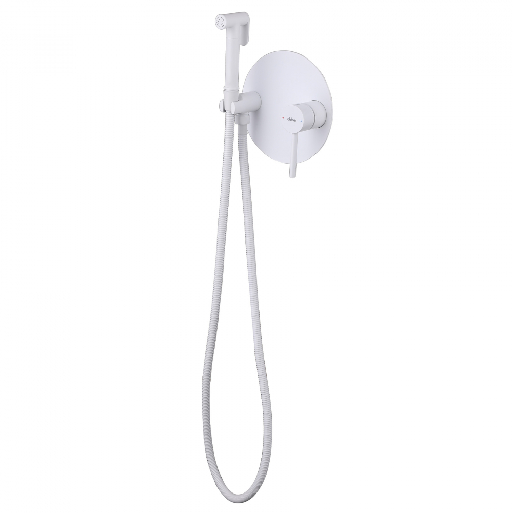 Смеситель ABBER Emotion AF8826W с гигиеническим душем, белый матовый