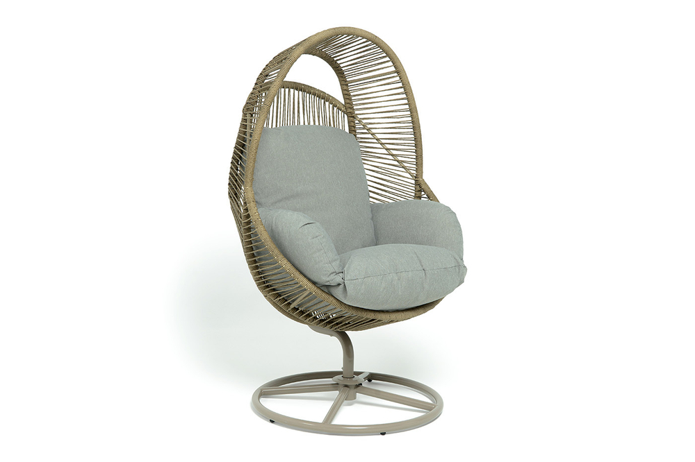 "Барселона" кресло-кокон из искусственного ротанга, цвет соломенный