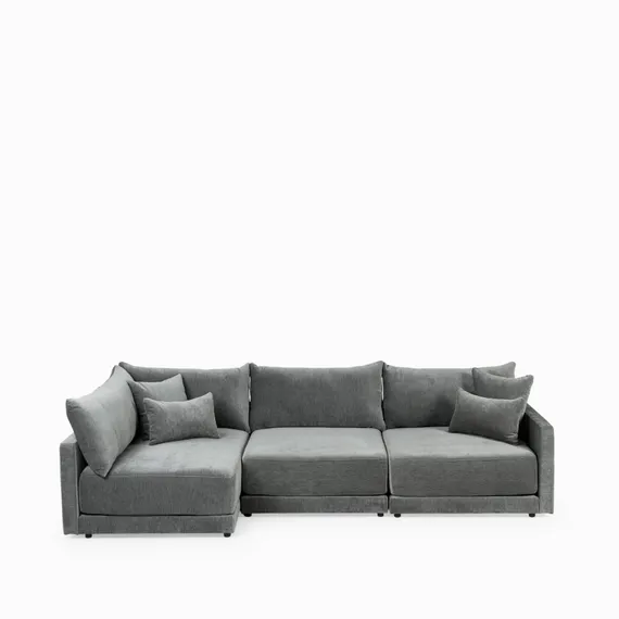 Угловой диван Mia левосторонний 320 см, темно-серый