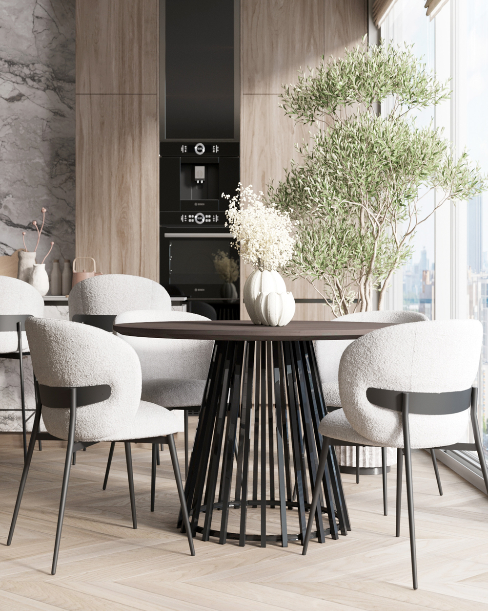 Стол обеденный Daphne 100*75 см темное дерево