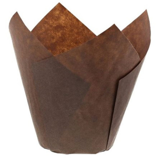 Форма бумажная для выпечки "Тюльпан" 5,0х7,5 коричневая 1/20шт