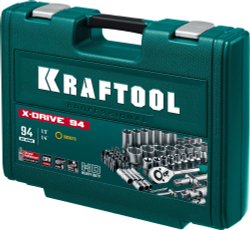 KRAFTOOL X-Drive 94, 94 предм., (1/2″+1/4″), универсальный набор инструмента (27883-H95)