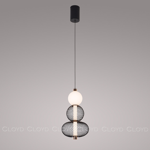 Подвесной светильник Cloyd SUPERNOVA-B P1 / выс. 41 см - черный/золото (арт.11484)