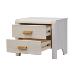 Тумба прикроватная Мадейра 2 ящика из массива сосны, белая, на ножках