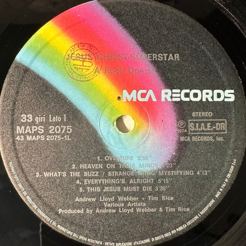 Jesus Christ Superstar 2LP (Италия 1970г.)