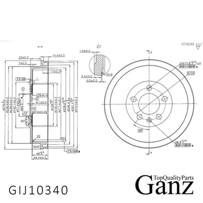 Барабан тормозной VAG VW Polo / SKODA Rapid GANZ GIJ10340