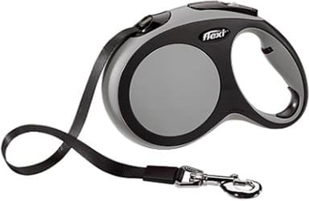 Flexi рулетка New Comfort L (до 60 кг) лента 5 м черный/серый