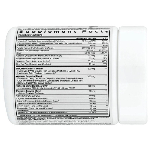 Codeage, мультивитамины для женщин, Platinum, 90 растительных капсул