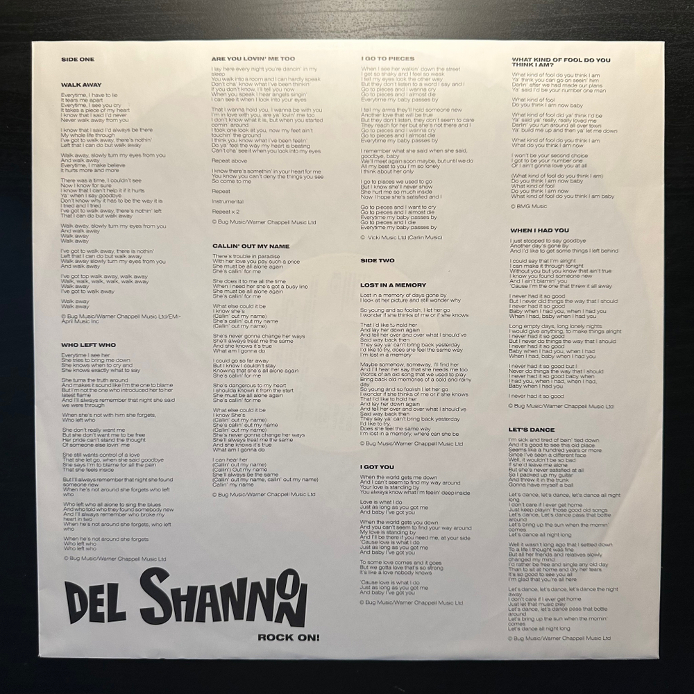 Del Shannon - Rock On! (Германия 1991г.)