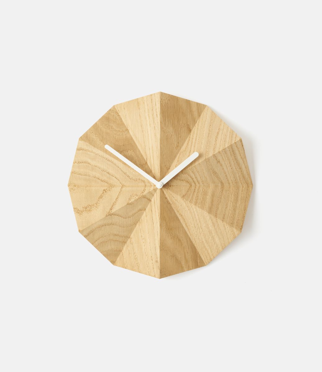 Lawa Design Delta Clock Smoked Oak White Hands — настенные часы