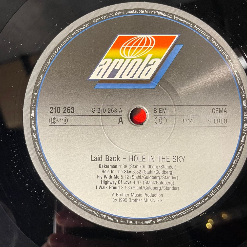 Винтажная виниловая пластинка LP Laid Back Hole In The Sky (Германия 1990)