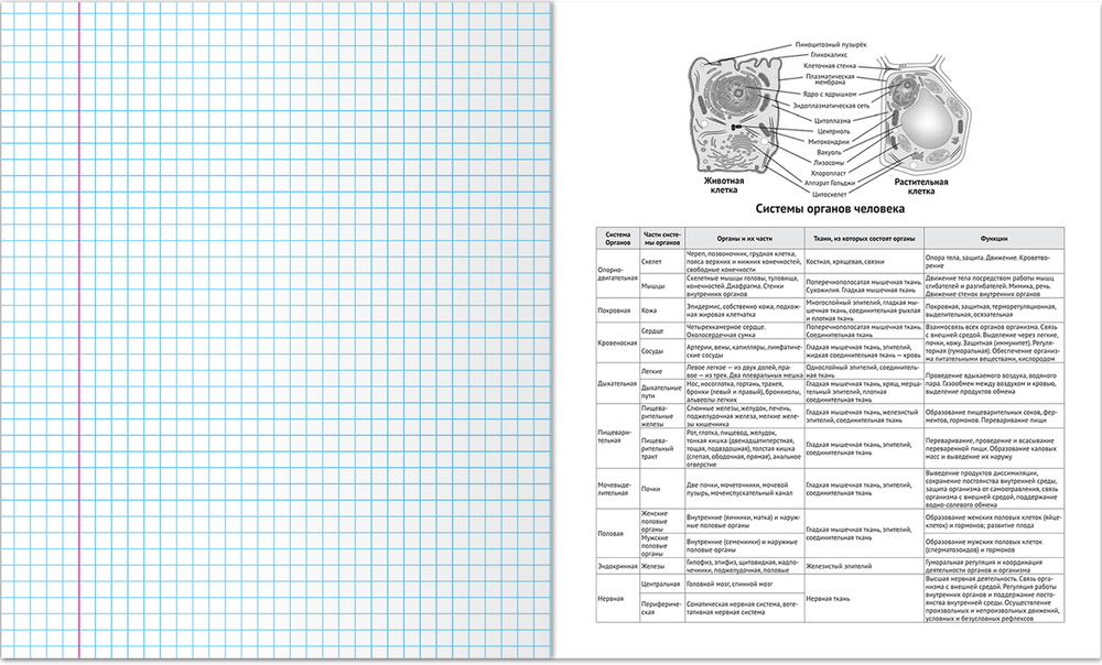 Тетрадь предметная 48 л., HARDCORE БИОЛОГИЯ, клетка