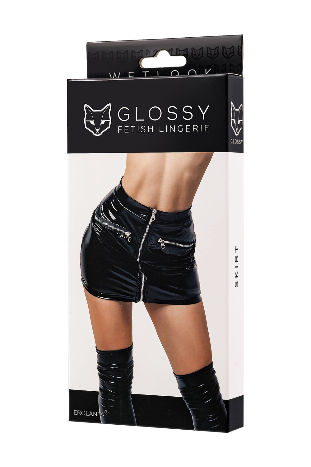 Юбка Glossy Billie из материала Wetlook черный S
