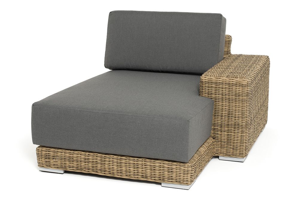 "Капри" кушетка из искусственного ротанга, цвет соломенный