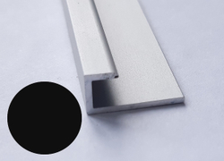 Алюминиевый С-образный профиль для малых толщин блест. чёрный UN