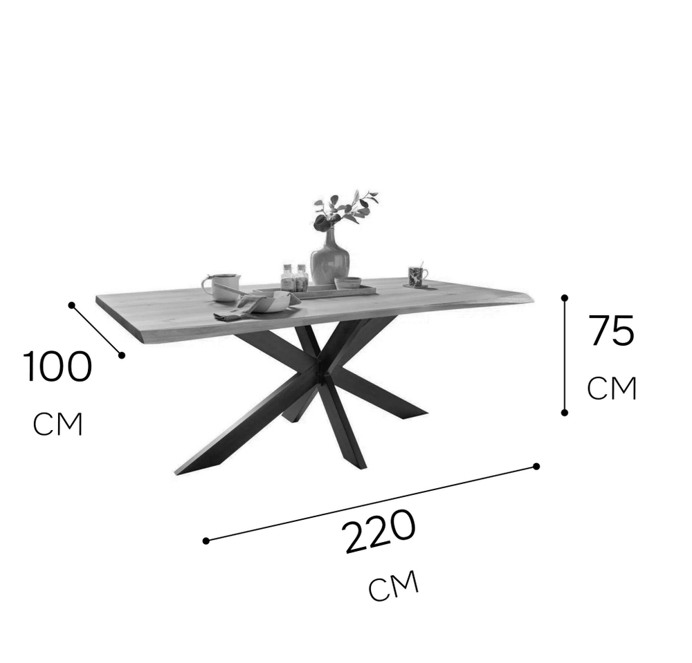 Стол обеденный XENIA 220х100х75, массив дуба