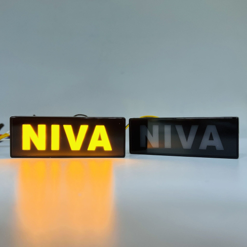Повторитель поворота желтый на крыло диодный с надписью NIVA для Лада Нива 2шт