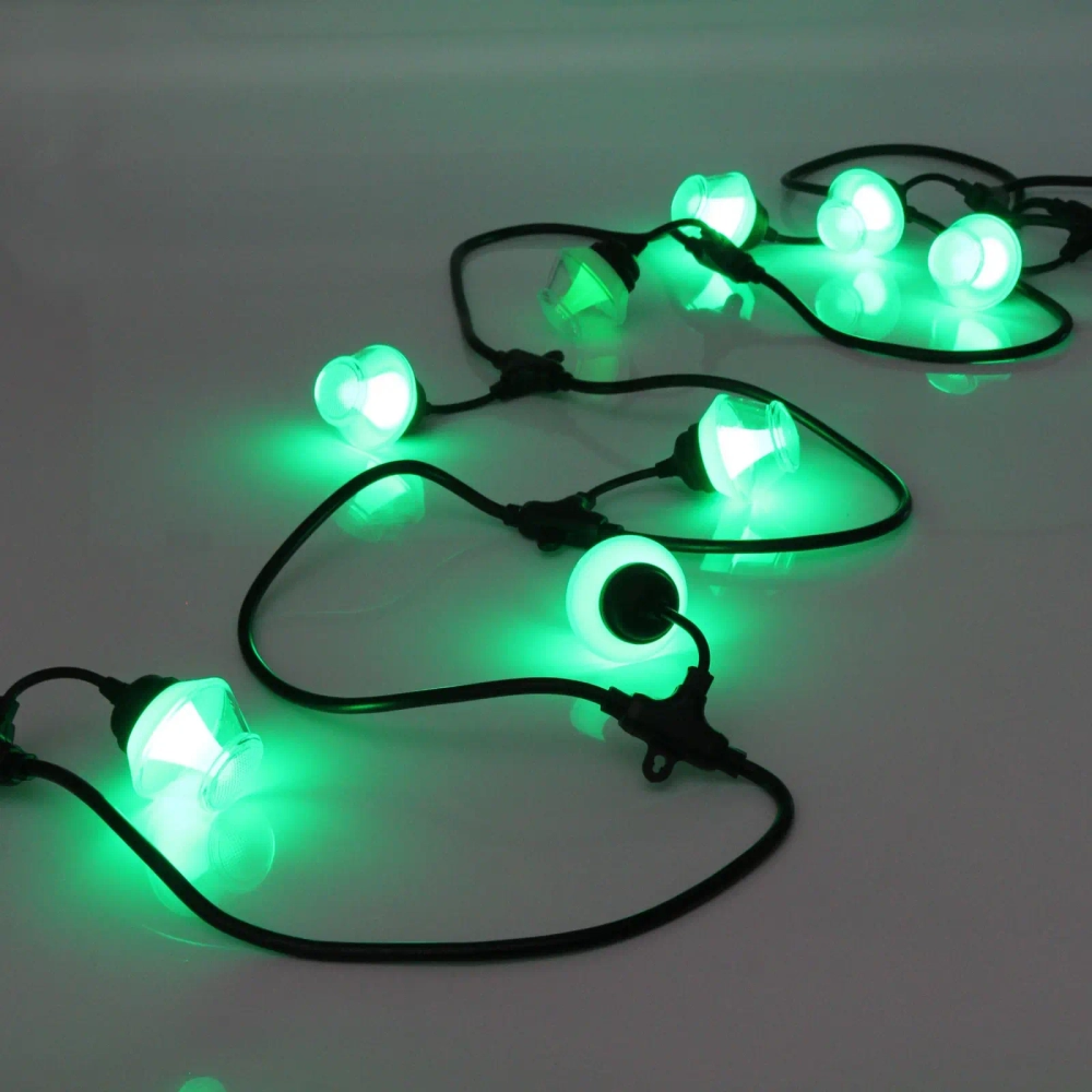 Гирлянда для улицы НИТЬ «Spectrum» 5 м 10 ламп LED (5*6 см), черный провод, 72 режима, IP-65, (пульт д/у), Мультицвет (возможность соединения)