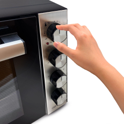 Мини-печь Ginzzu HOT-177, серый, 72л, 2500Вт, подсветка, таймер, конвекция, вертел