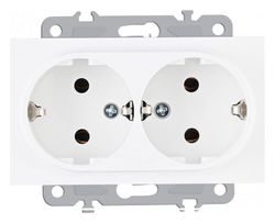 Розетка двойная с заземлением, без рамки Arte Milano am-206 206.40-2.white