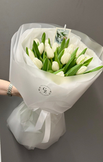 Букет белых тюльпанов (23 шт)