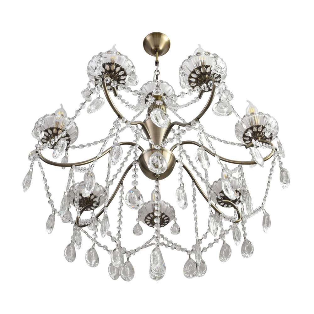 8346/7 CLASSI LN26 089 бронза/прозрачный, металл/хрусталь Люстра потолочная E14 7*40W 220V LUINA