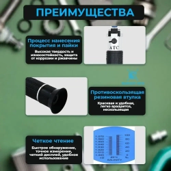 Рефрактометр для растворов соли: Соль 0-100% Удельная масса 1.000-1.070 Smartron ATC пластиковый футляр для хранения