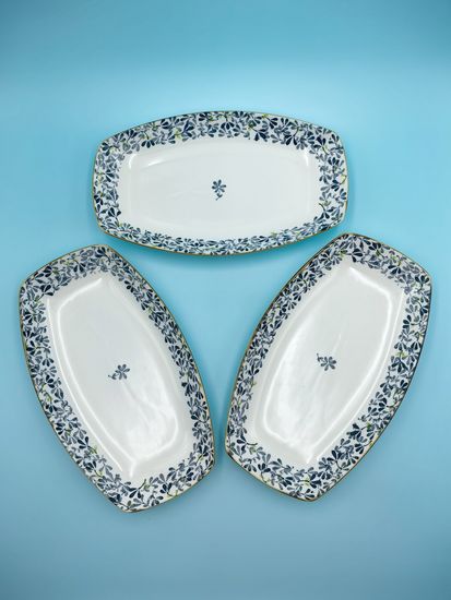 Блюдо овальное 30 см. "Япония" синий декор