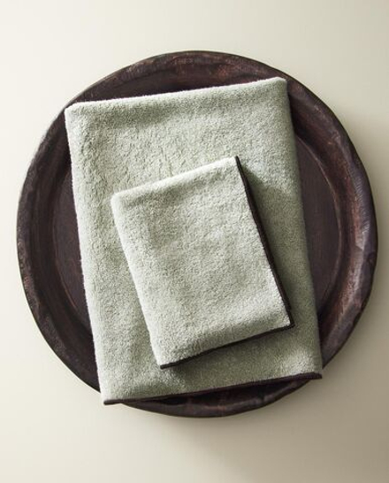 Zara Home - Хлопковое банное полотенце с отделкой overlock, зеленый, 30х50 см