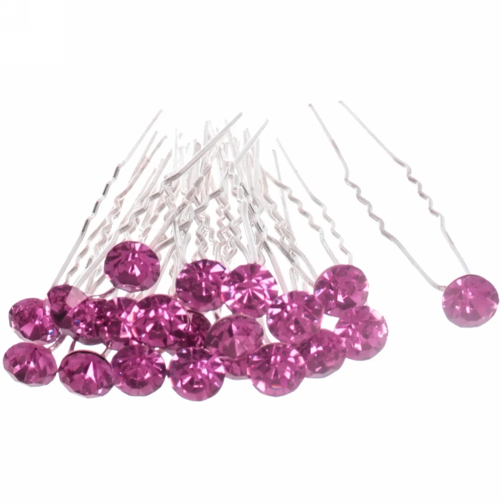 Шпильки для волос в тубе 20шт «Hair Beauty», стразик, микс 4 цвета, d-0.8см